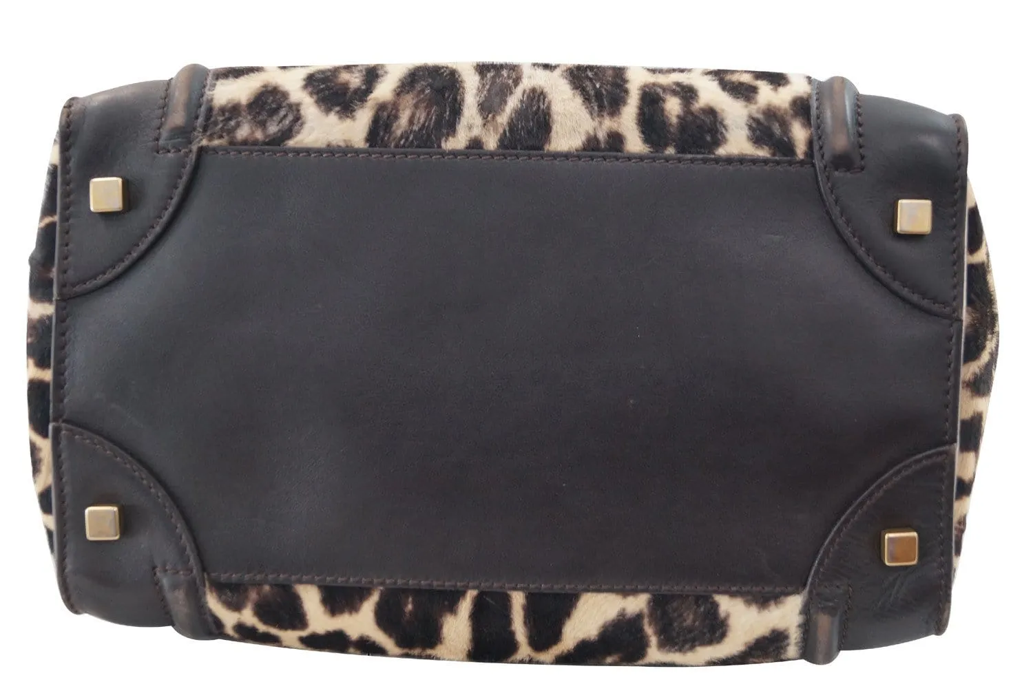 Celine Brown Ponyhair Leopard Print Luggage Tote - Last Call