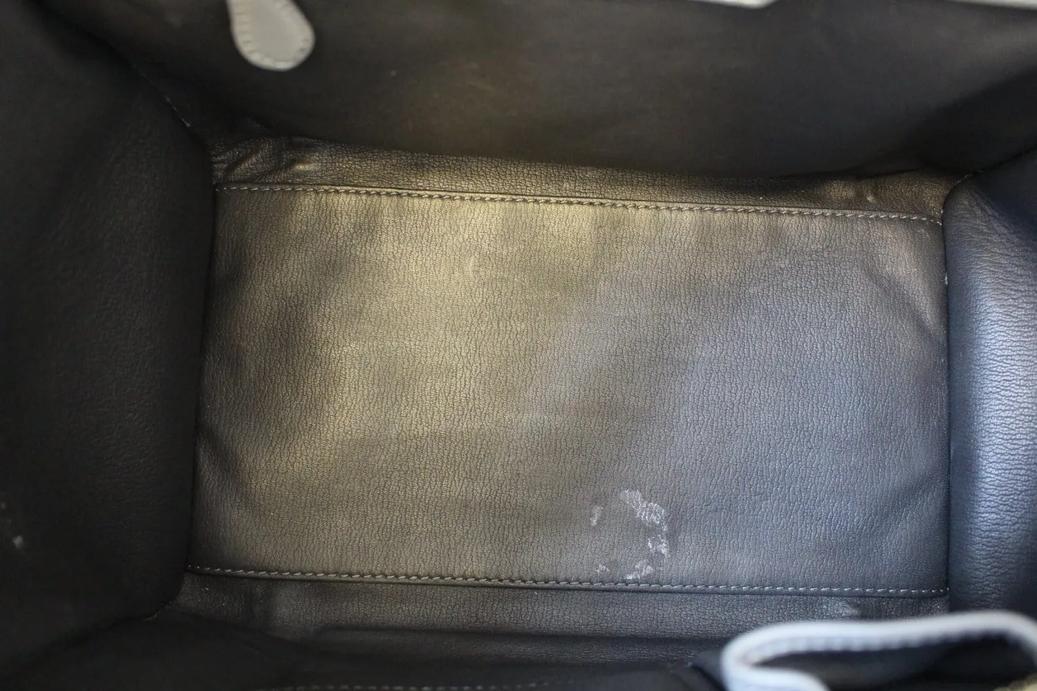 CELINE Grey Calfskin Leather Mini Luggage Tote Bag