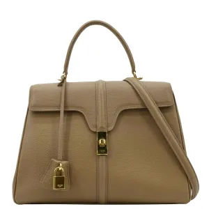 CELINE Medium 16 Leather Tote Shoulder Bag Beige