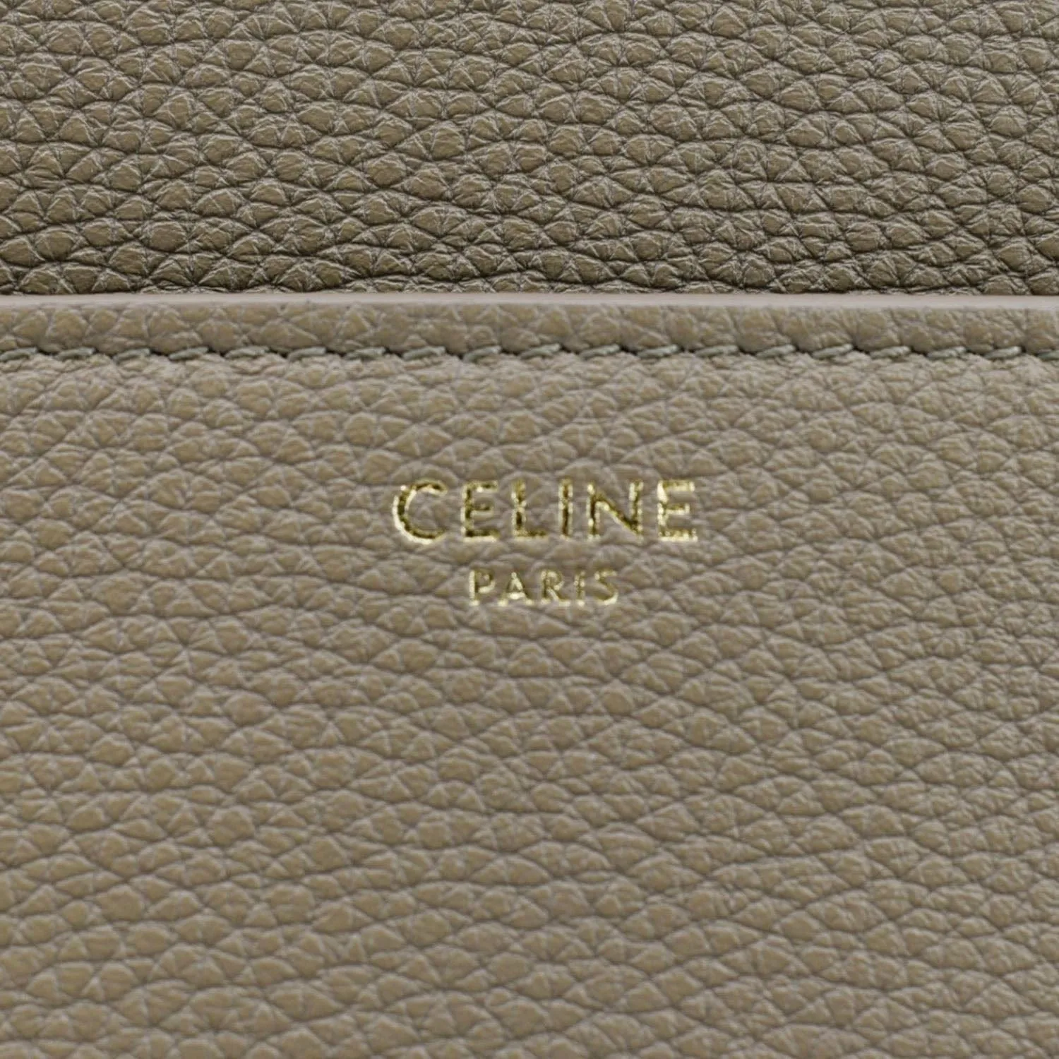CELINE Medium 16 Leather Tote Shoulder Bag Beige