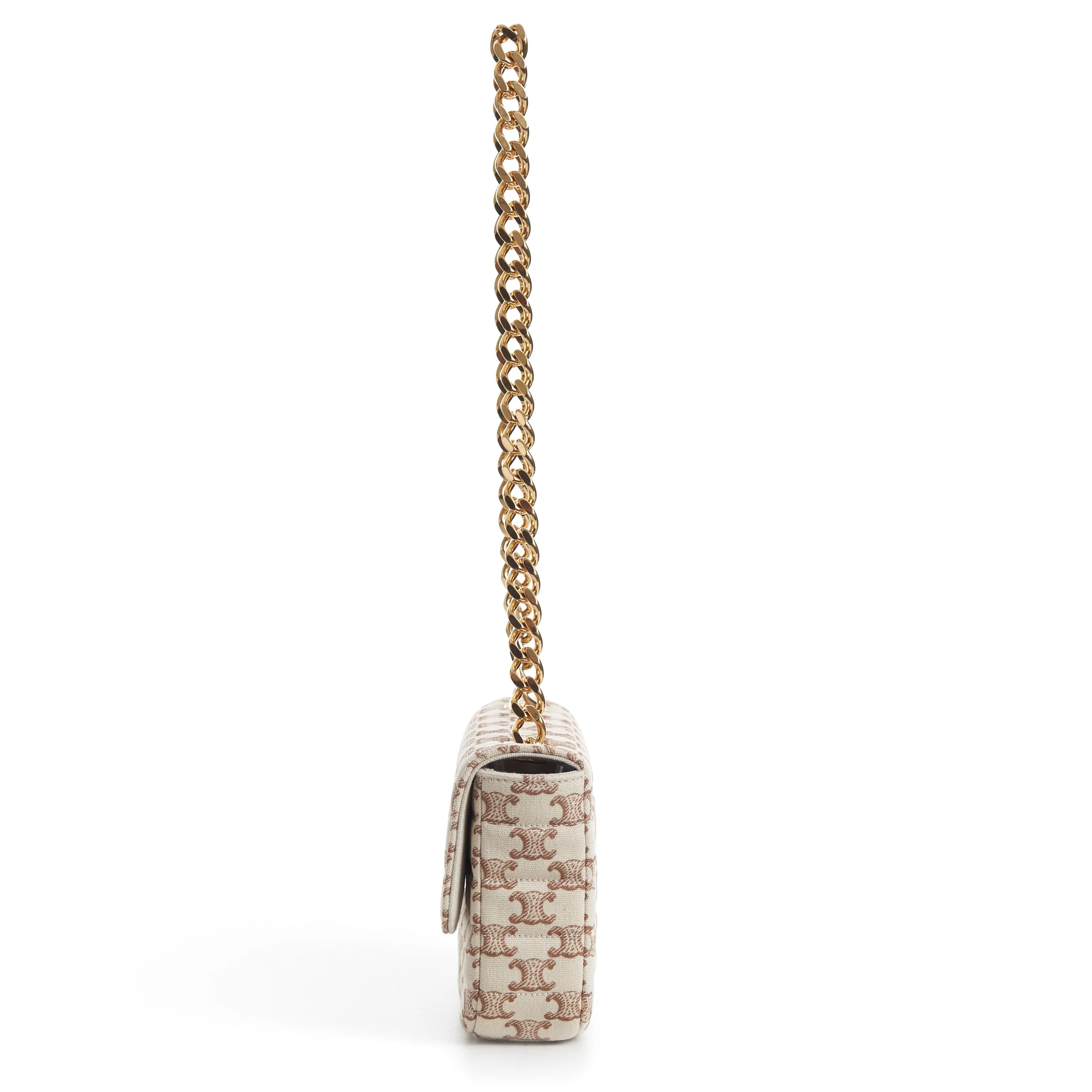 Chain Shoulder Bag - Matelasse - Triomphe Canvas Print White