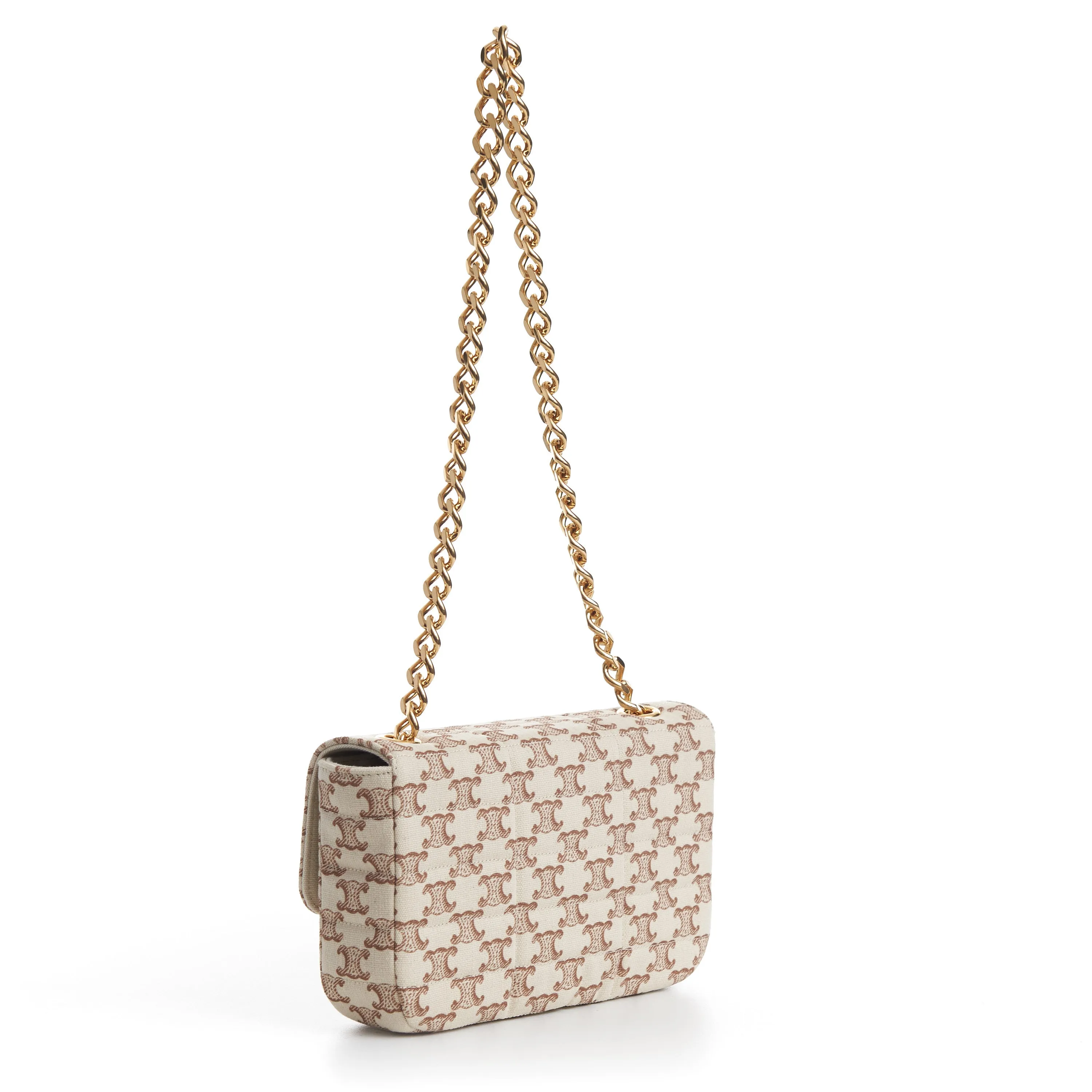 Chain Shoulder Bag - Matelasse - Triomphe Canvas Print White