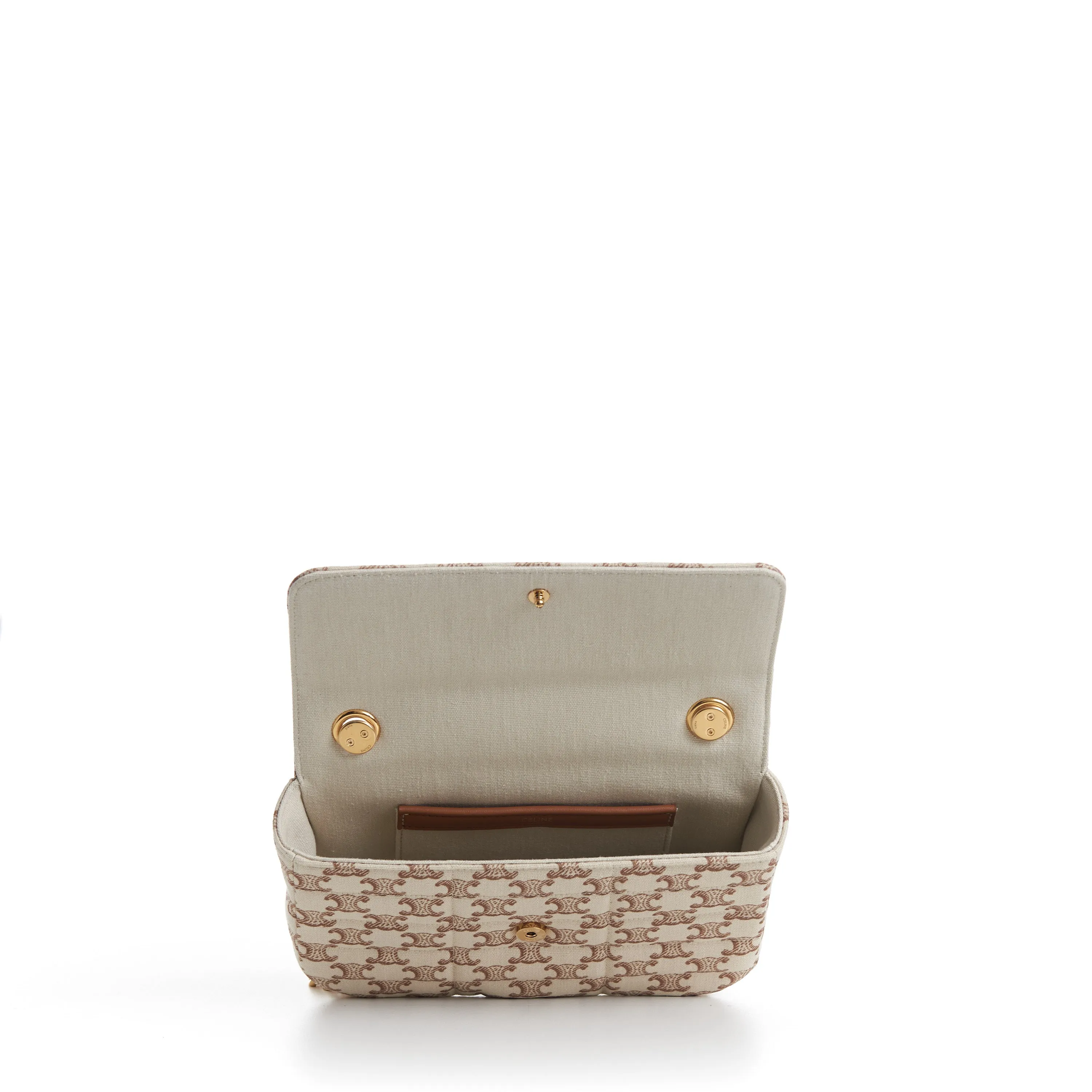 Chain Shoulder Bag - Matelasse - Triomphe Canvas Print White