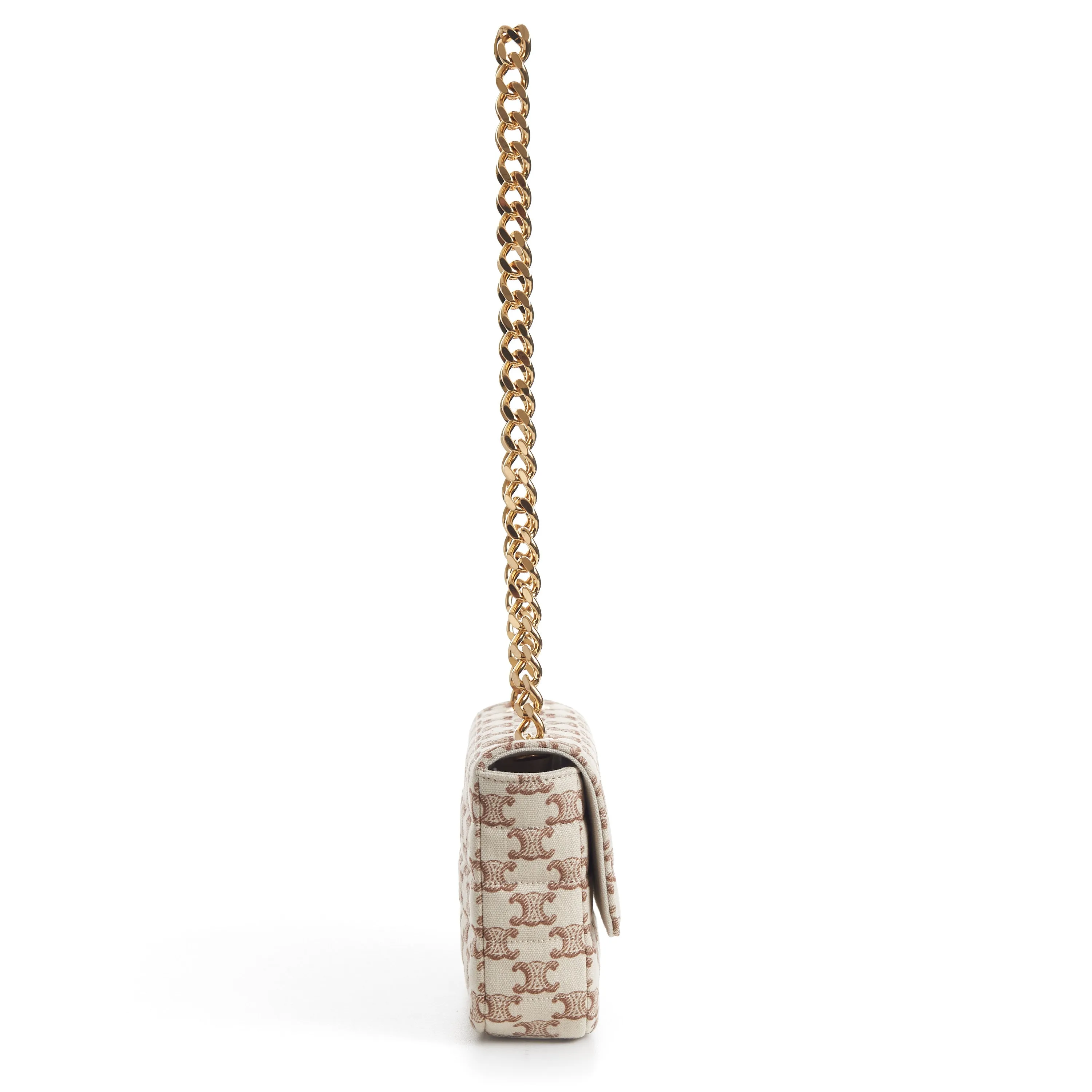 Chain Shoulder Bag - Matelasse - Triomphe Canvas Print White