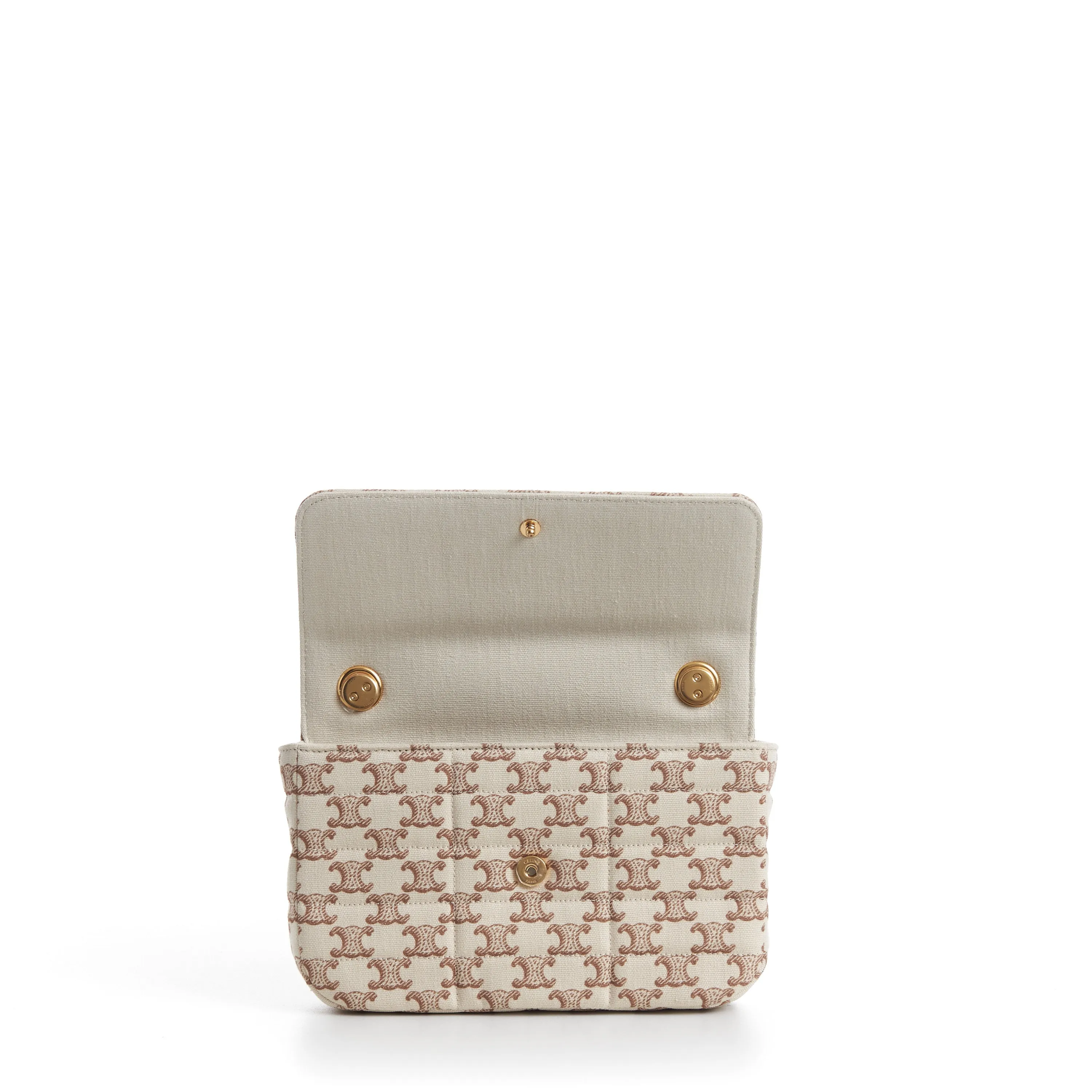Chain Shoulder Bag - Matelasse - Triomphe Canvas Print White