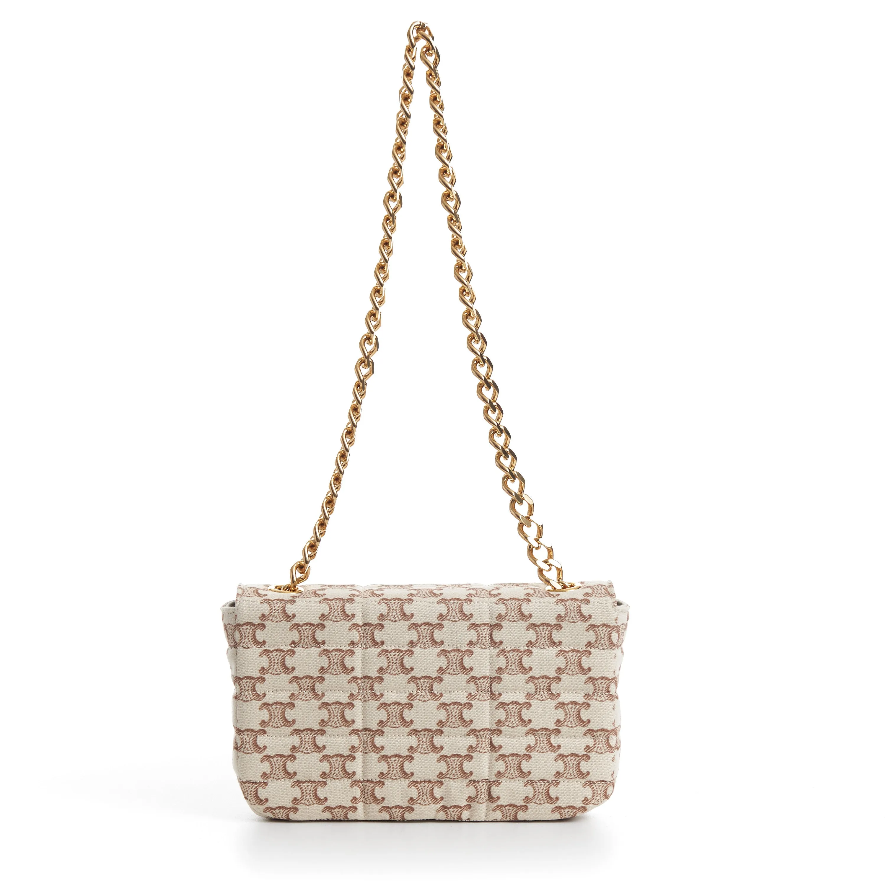 Chain Shoulder Bag - Matelasse - Triomphe Canvas Print White