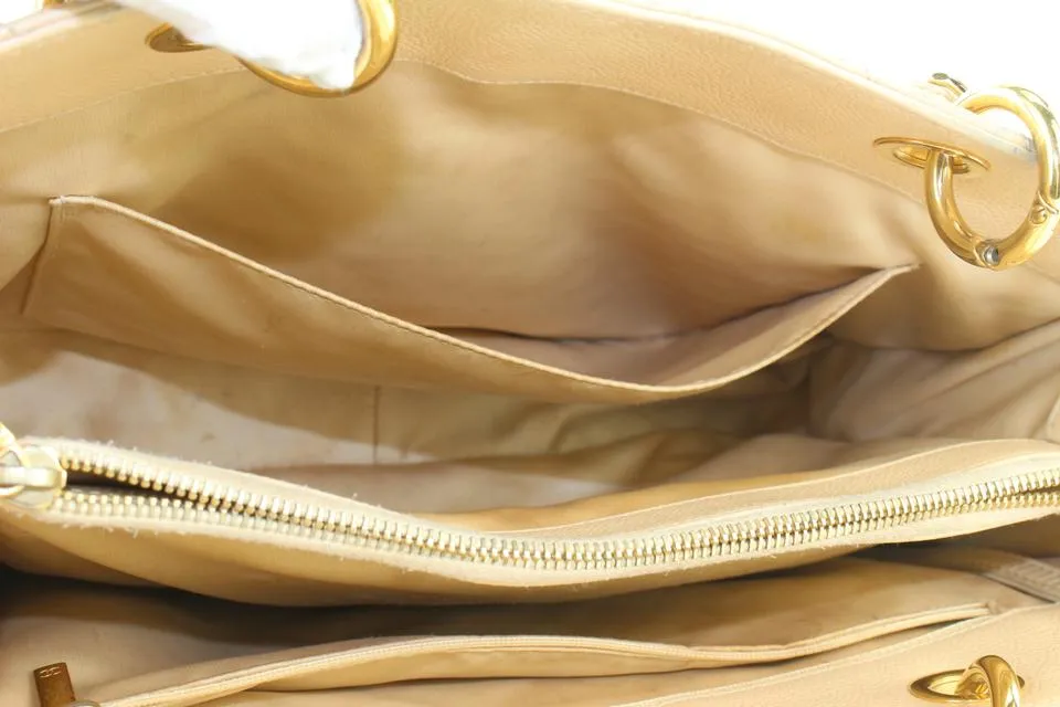 Chanel GST Beige Caviar Leather Grand Shopping Tote Chain Bag  10ccs114
