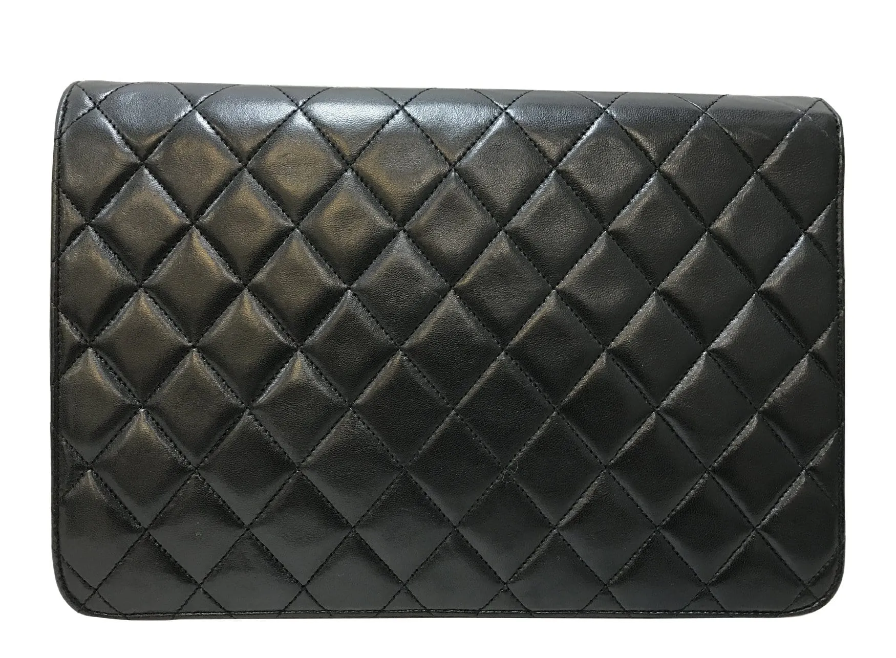 CHANEL Lamb Skin Matelasse 25 Chain Black Shoulder Bag