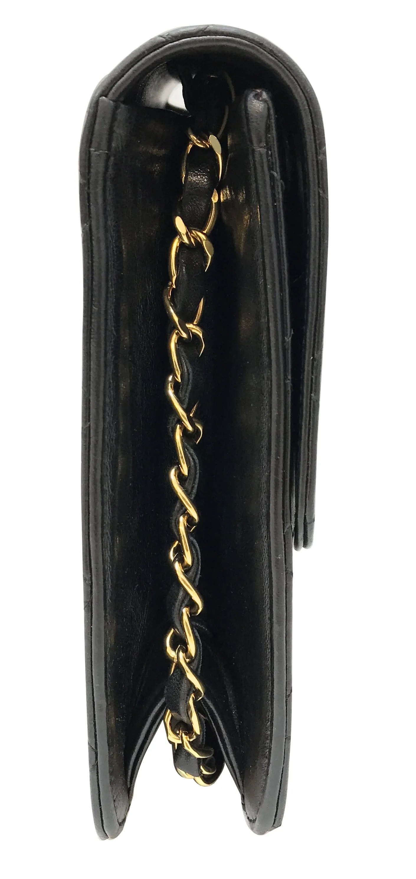 CHANEL Lamb Skin Matelasse 25 Chain Black Shoulder Bag