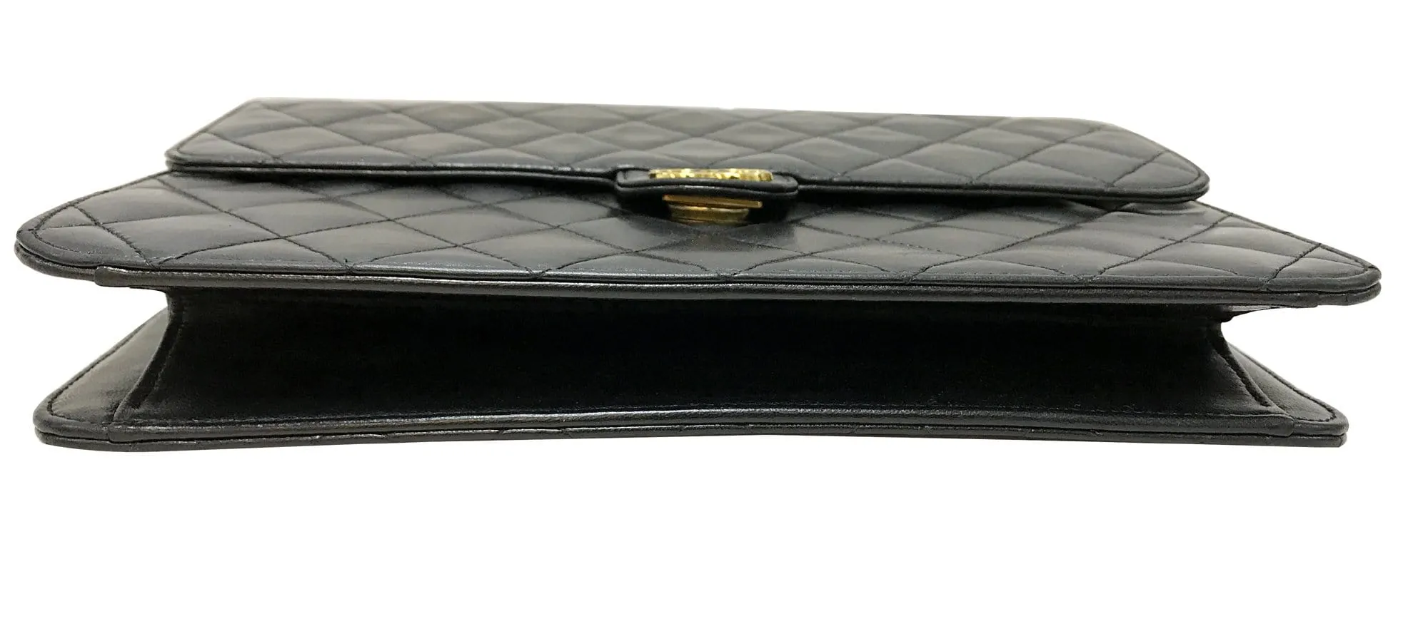 CHANEL Lamb Skin Matelasse 25 Chain Black Shoulder Bag