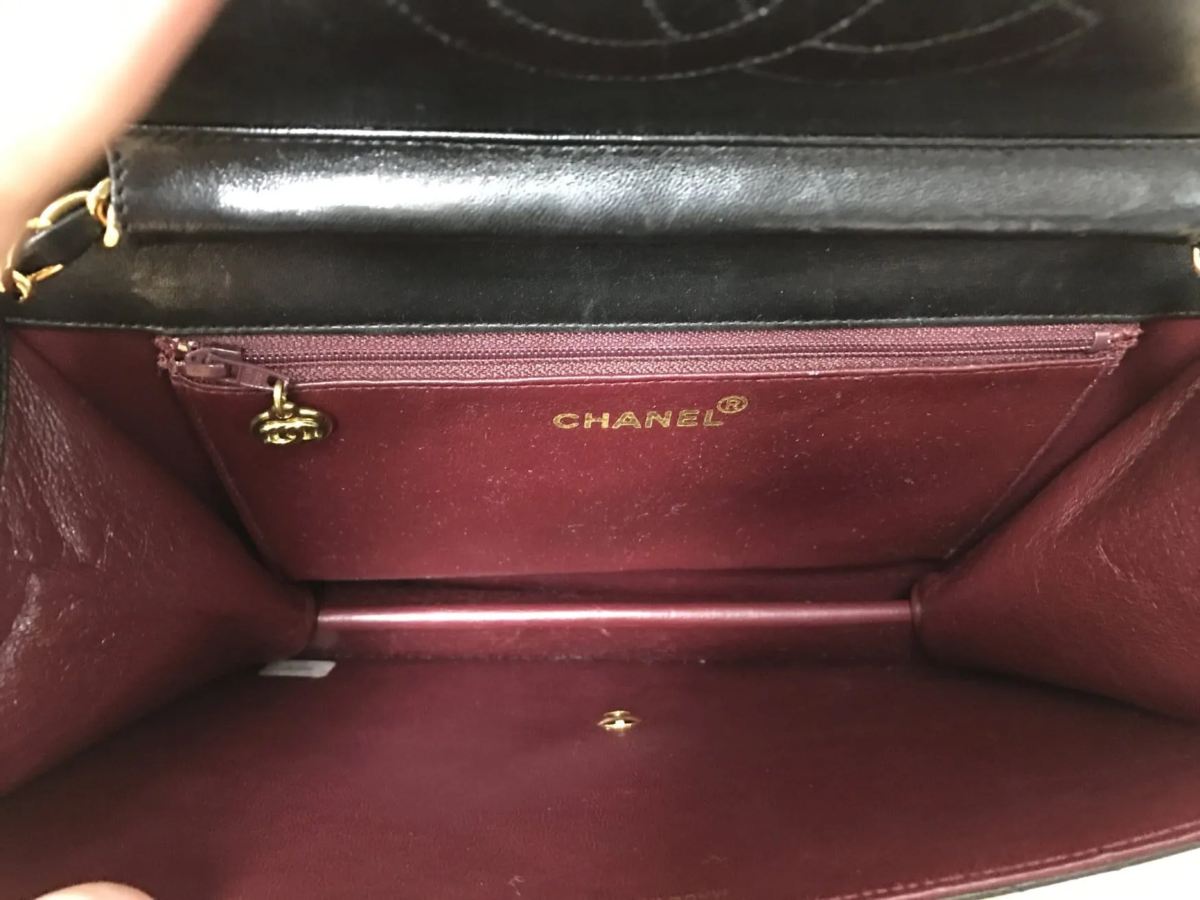 CHANEL Lamb Skin Matelasse 25 Chain Black Shoulder Bag