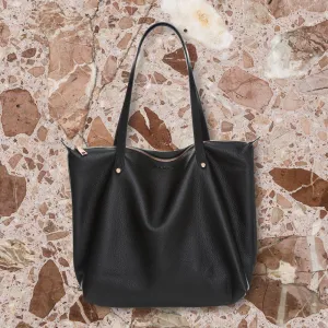 Charlie Middleton Bespoke Zippered Tote, Black Nappa