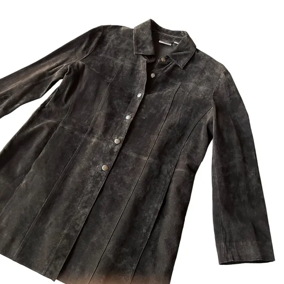 Chico’s Leather Suede Shirt Jacket