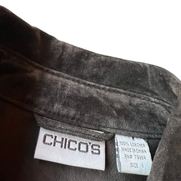 Chico’s Leather Suede Shirt Jacket