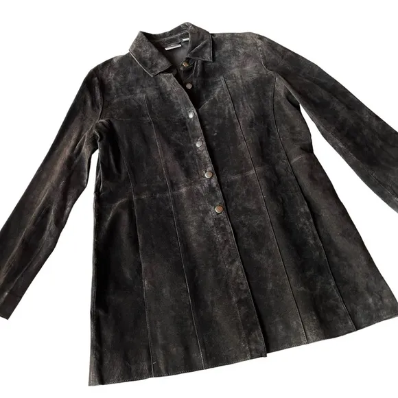 Chico’s Leather Suede Shirt Jacket
