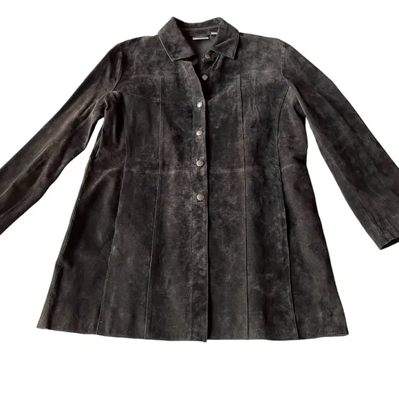 Chico’s Leather Suede Shirt Jacket