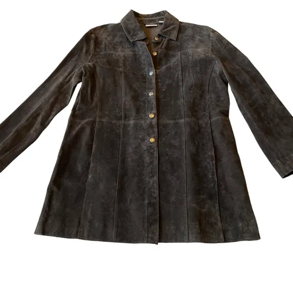 Chico’s Leather Suede Shirt Jacket