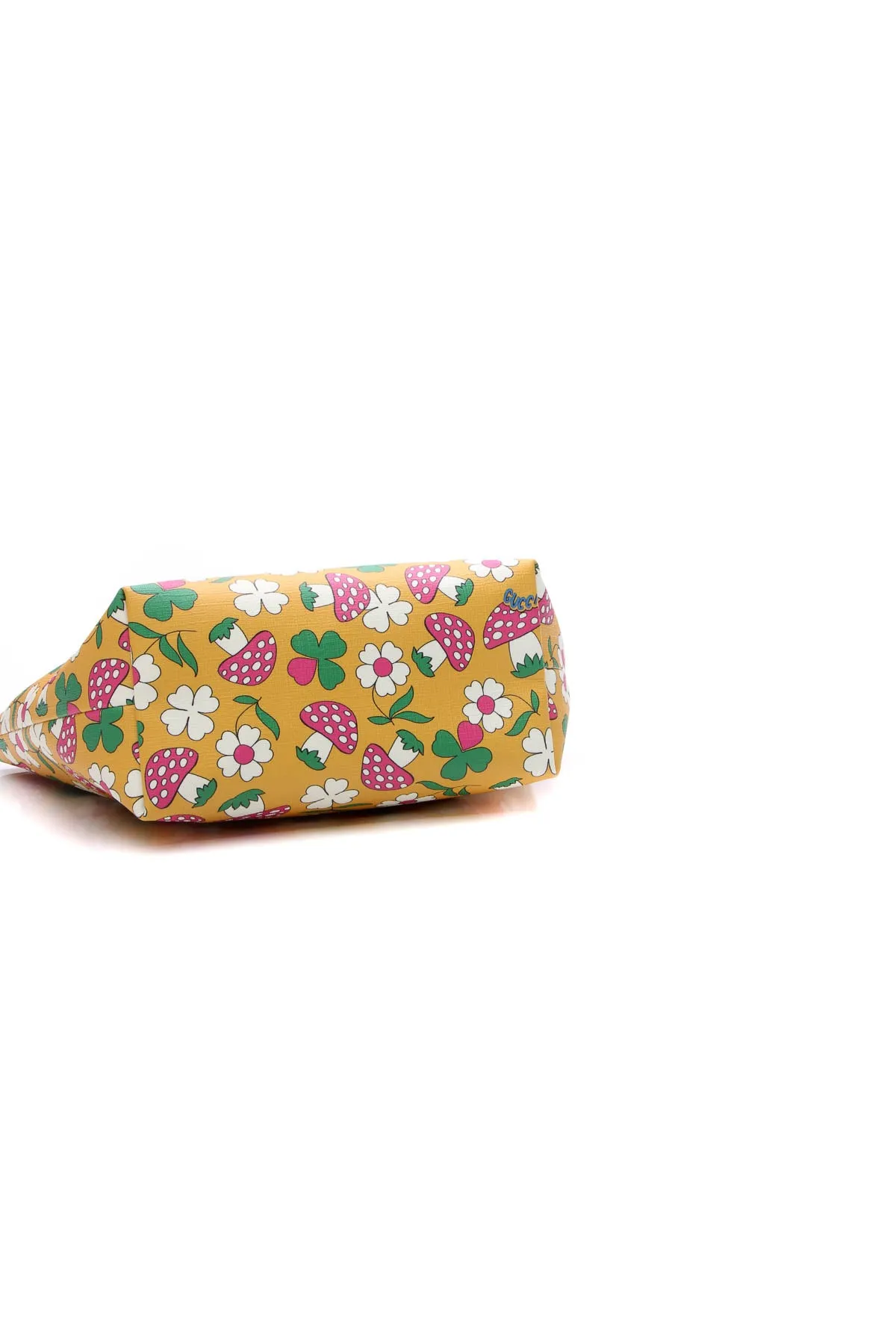 Children's Flower & Mushroom Print Small Tote Bag - Pink/Yellow