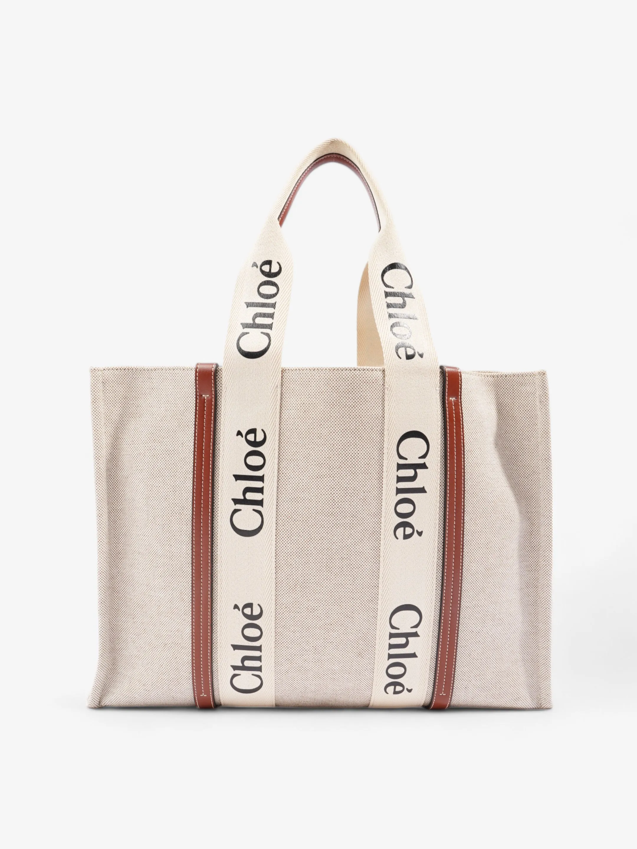 Chloe Woody Beige / Brown / White Canvas Large