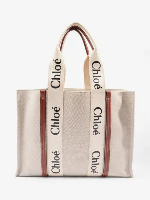 Chloe Woody Beige / Brown / White Canvas Large