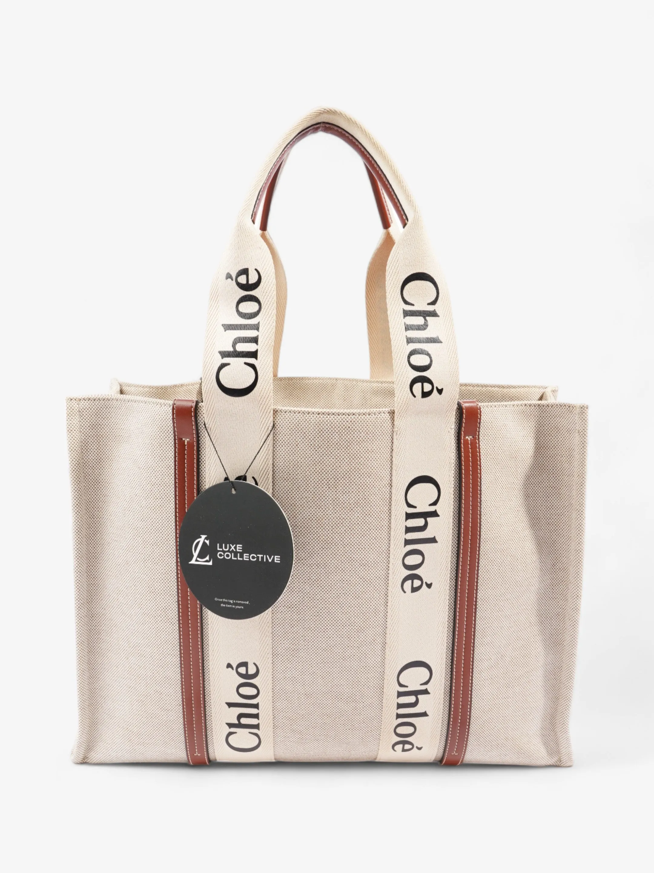Chloe Woody Beige / Brown / White Canvas Large