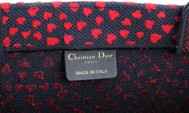 Christian Dior Pop Heart I Love Paris Embroidered Book Tote