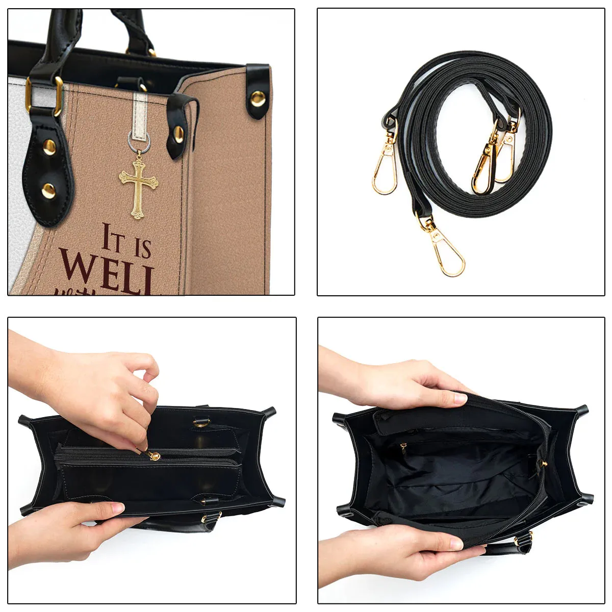 Christianart Designer Handbags, It Is Well With My Soul, Personalized Gifts, Gifts for Women.