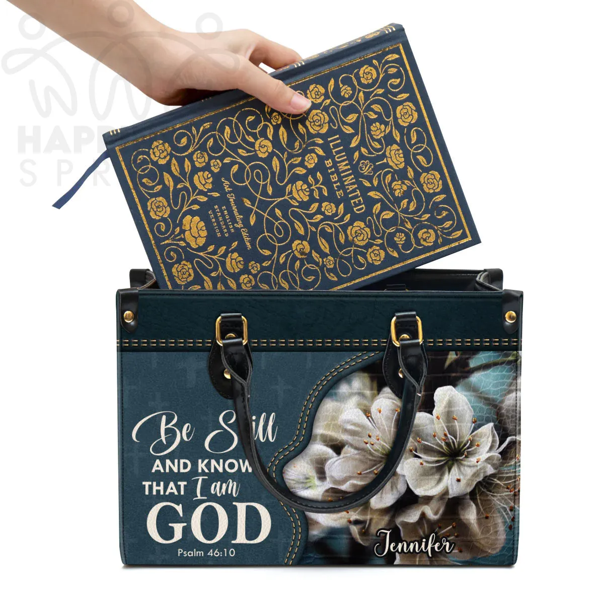 Christianart Handbag, Be Still And Know That I Am God, Personalized Gifts, Gifts for Women.