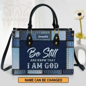 Christianart Handbag, Personalized Hand Bag, Be Still And Know That I Am God, Personalized Gifts, Gifts for Women.