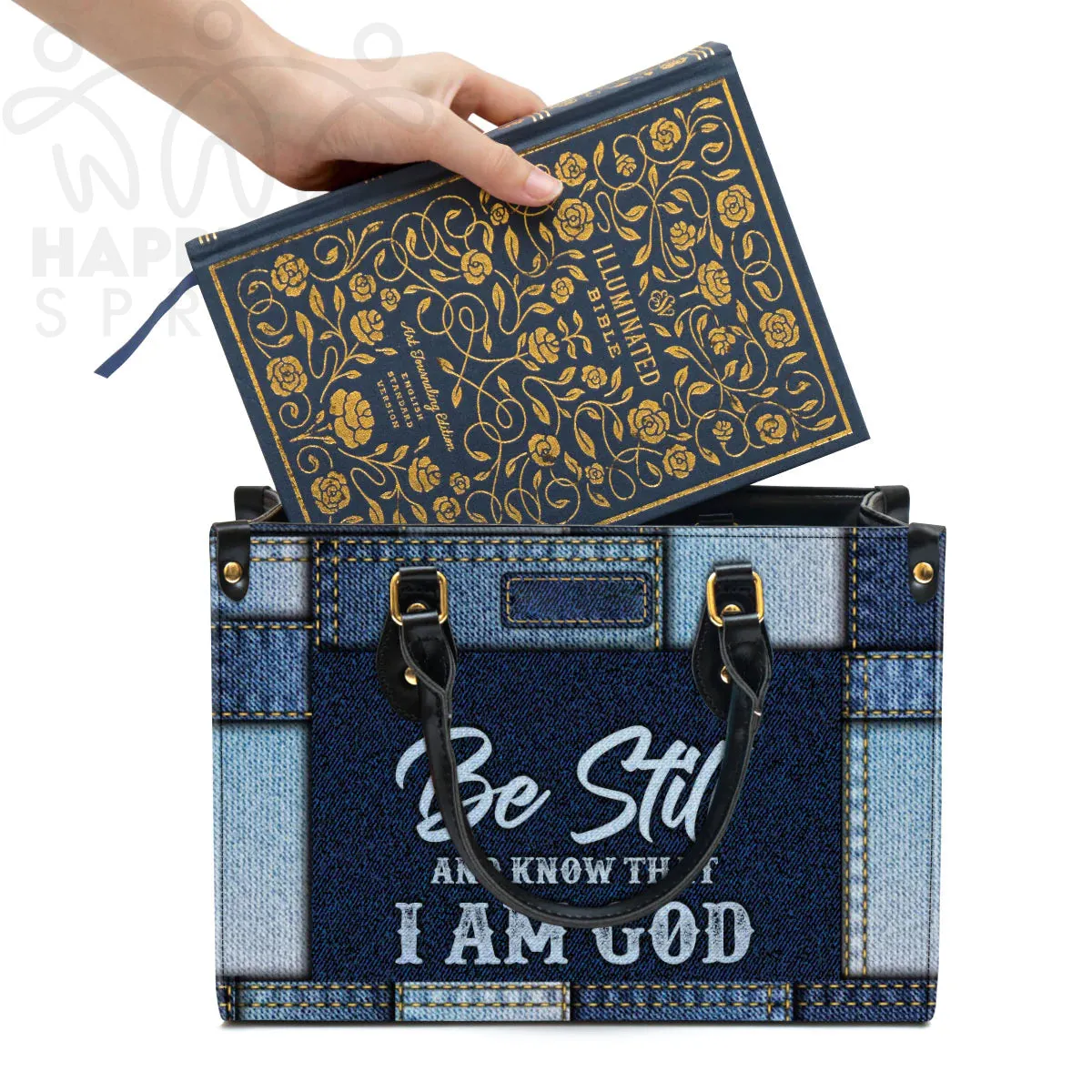 Christianart Handbag, Personalized Hand Bag, Be Still And Know That I Am God, Personalized Gifts, Gifts for Women.