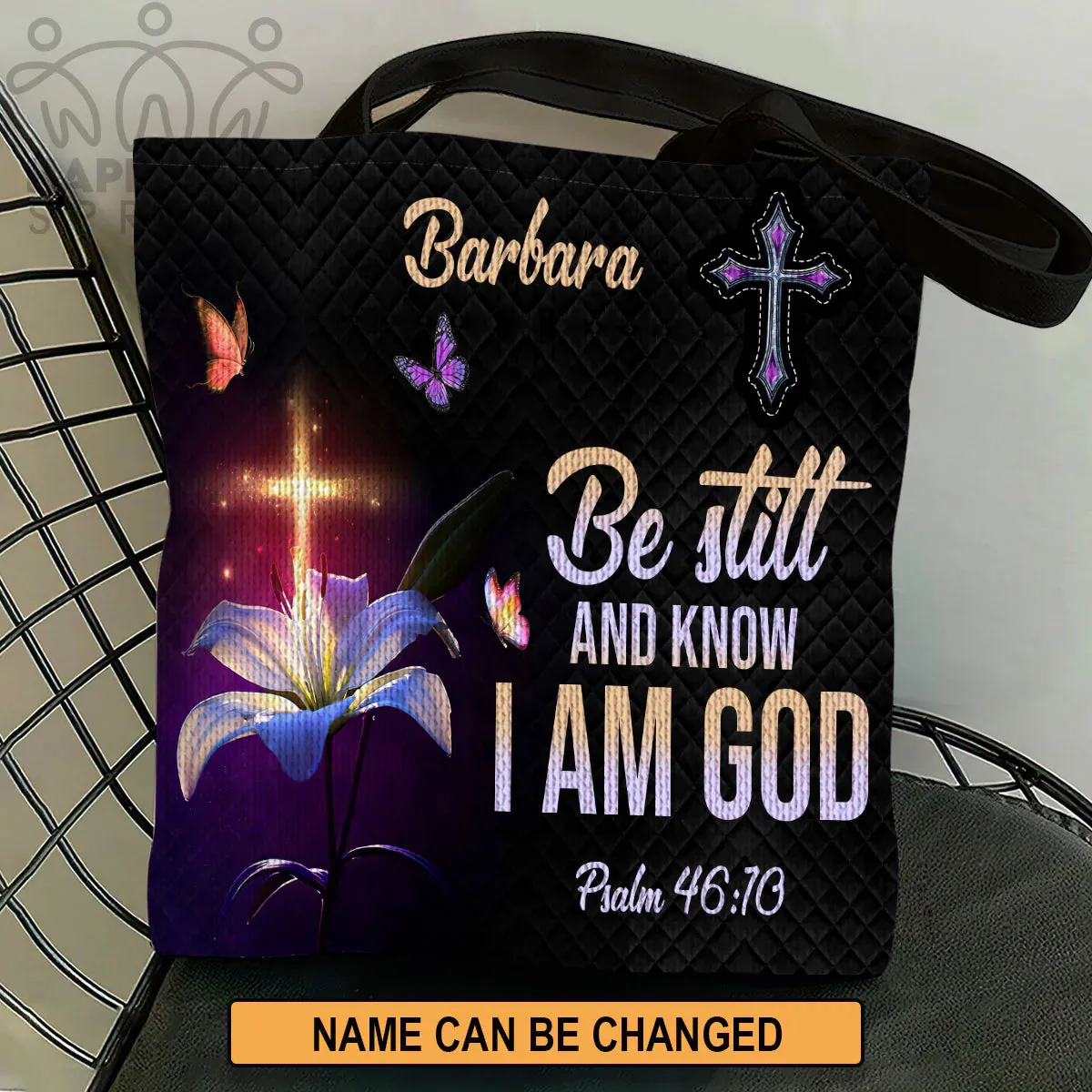 Christianart Handbag, Personalized Hand Bag, Be Still And Know That I Am God, Personalized Gifts, Gifts for Women.