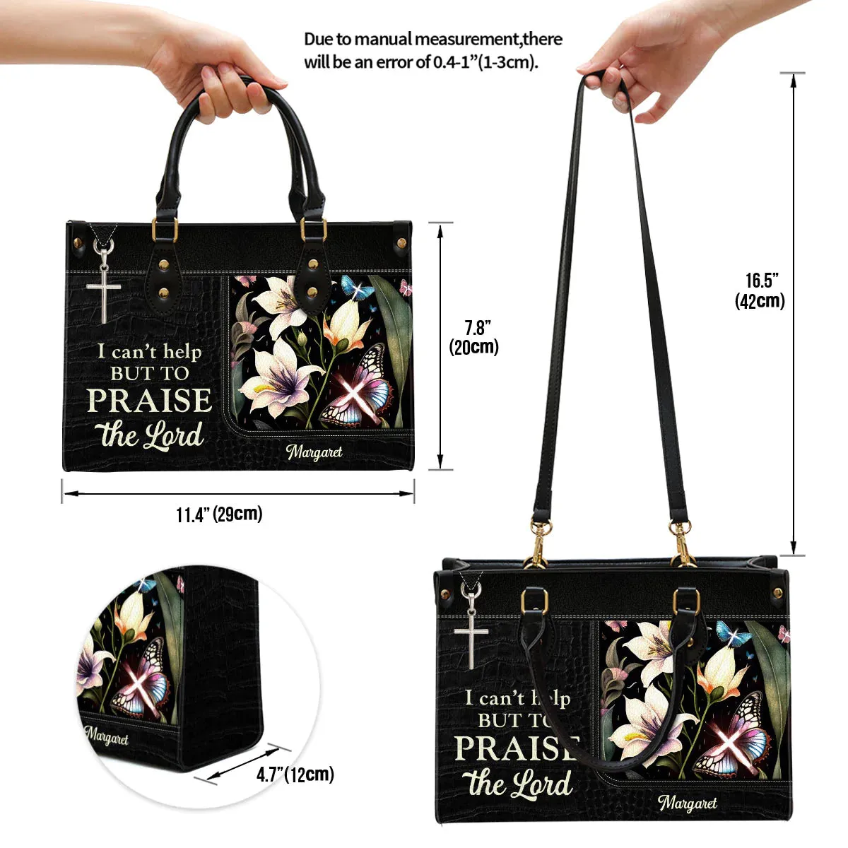 Christianart Handbag, Personalized Hand Bag, I Can't Help But To Praise The Lord, Personalized Gifts, Gifts for Women.
