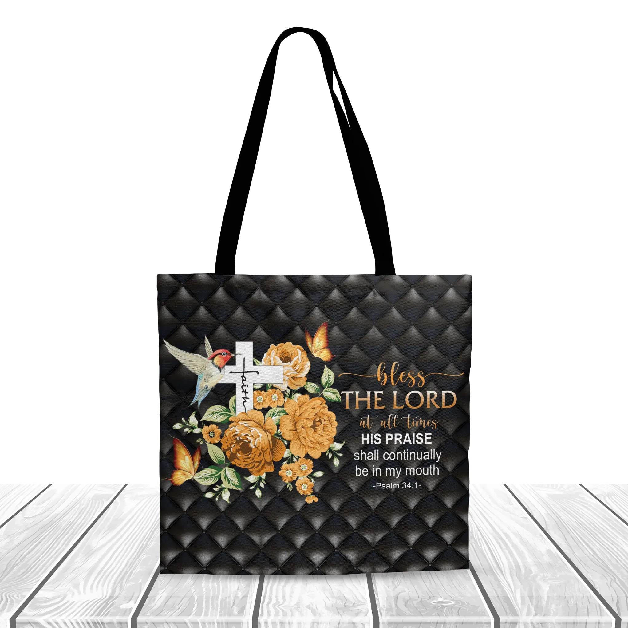 Christianart Handbag, Personalized Hand Bag, I Will Bless The Lord At All Times, Personalized Gifts, Gifts for Women.