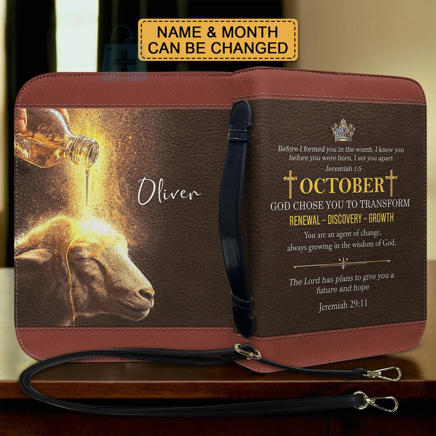 CHRISTIANARTBAG Bible Cover - Discover Your God-Given Purpose Through Your Birth Month Prophecy - Personalized Bible Cover, CABBBCV01030125