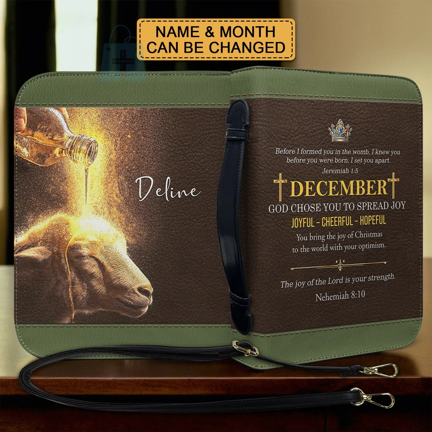 CHRISTIANARTBAG Bible Cover - Discover Your God-Given Purpose Through Your Birth Month Prophecy - Personalized Bible Cover, CABBBCV01030125