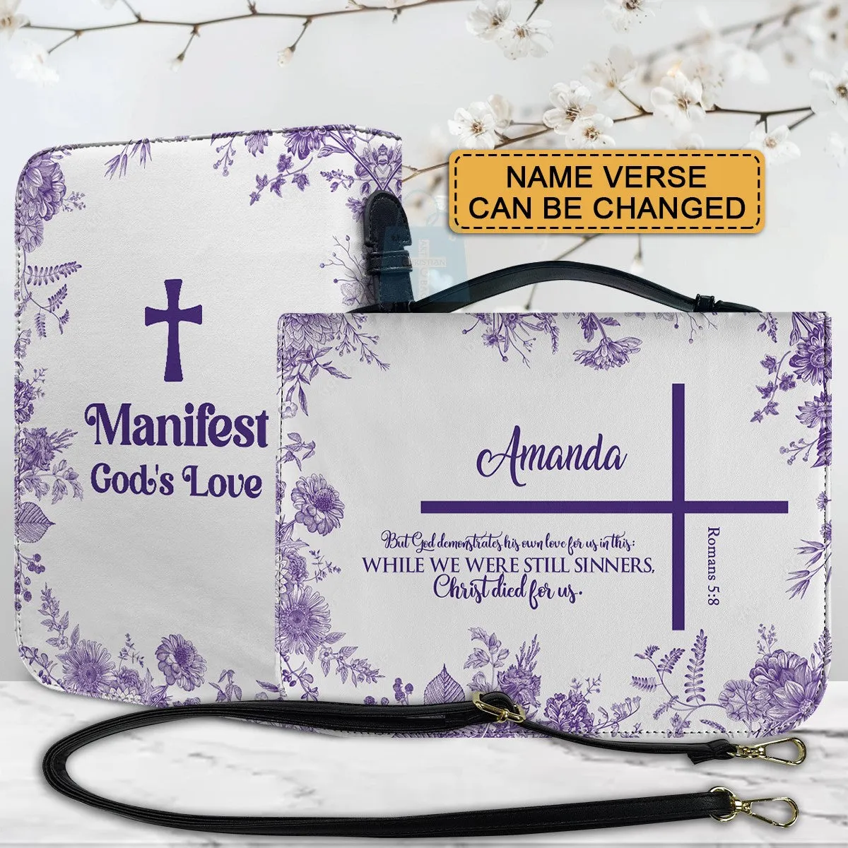 CHRISTIANARTBAG Bible Cover - Manifest Your Strength in Christ - Personalized Bible Cover, CABBBCV01112324.
