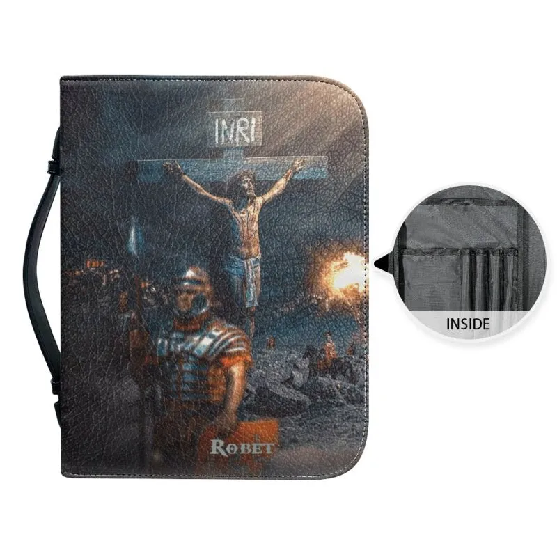 Christianartbag Bible Cover - Personalized Bible Cover - Crucifixion Chronicle Bible Cover - Bible Cover For Men - CABBBCV01250823.