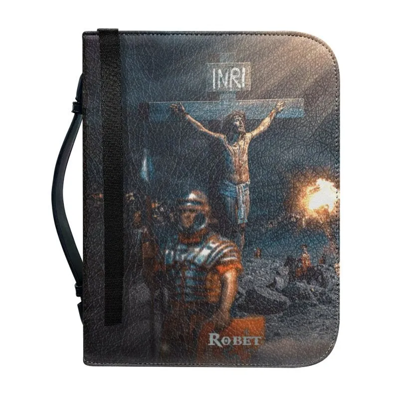 Christianartbag Bible Cover - Personalized Bible Cover - Crucifixion Chronicle Bible Cover - Bible Cover For Men - CABBBCV01250823.
