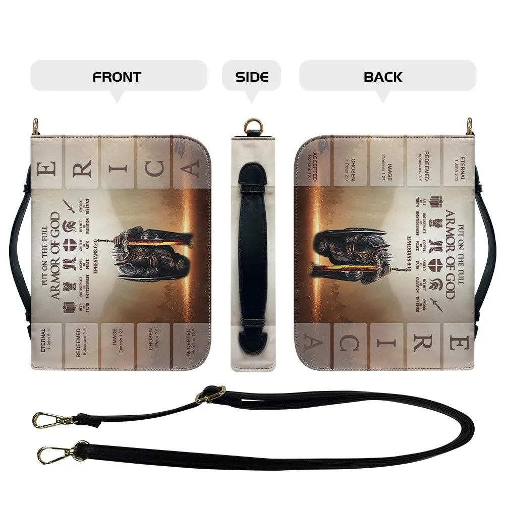 CHRISTIANARTBAG Bible Cover - Put on the Full Armor of God - Uncover the sacred meaning of your name - Personalized Bible Cover, CABBBCV013625