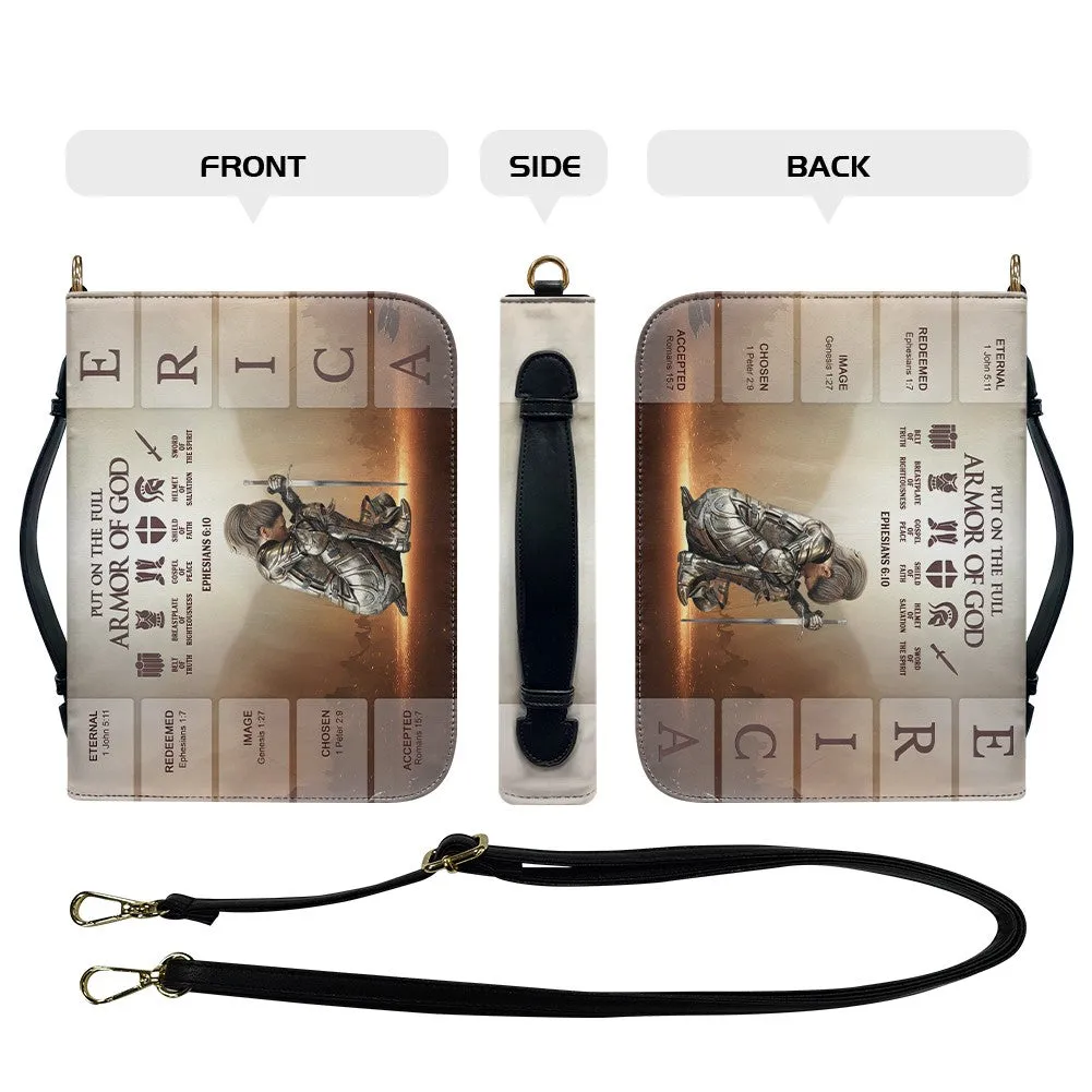 CHRISTIANARTBAG Bible Cover - Put on the Full Armor of God - Uncover the sacred meaning of your name - Personalized Bible Cover, CABBBCV013625