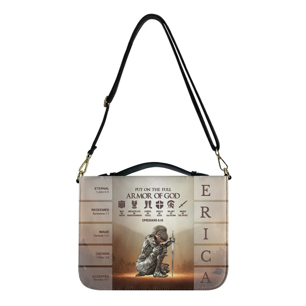 CHRISTIANARTBAG Bible Cover - Put on the Full Armor of God - Uncover the sacred meaning of your name - Personalized Bible Cover, CABBBCV013625