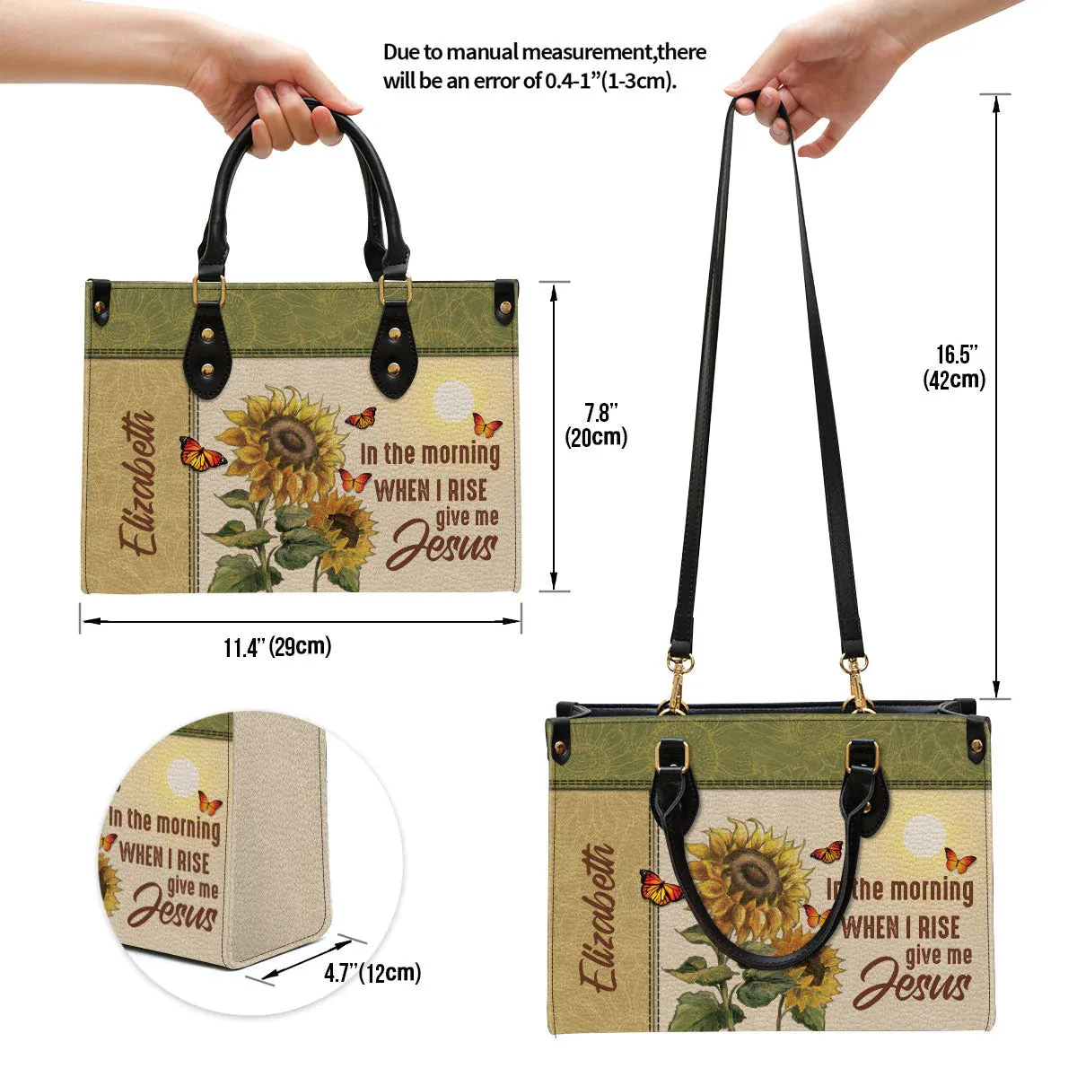 Christianartbag Handbag, In The Morning When I Rise Give Me Jesus, Personalized Gifts, Gifts for Women, Christmas Gift.