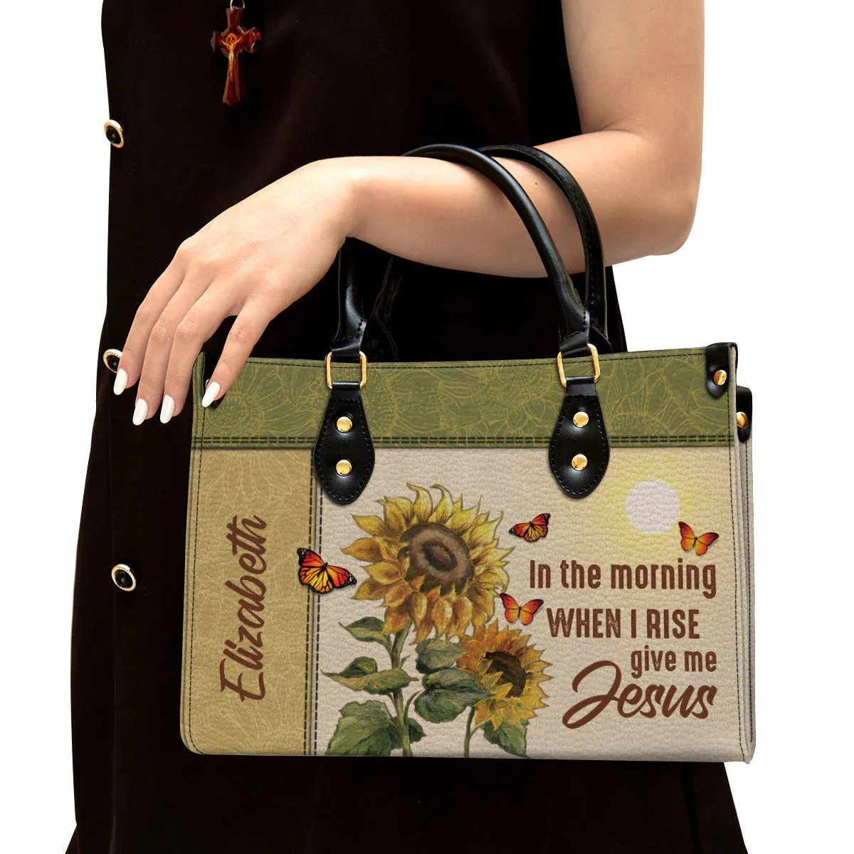 Christianartbag Handbag, In The Morning When I Rise Give Me Jesus, Personalized Gifts, Gifts for Women, Christmas Gift.