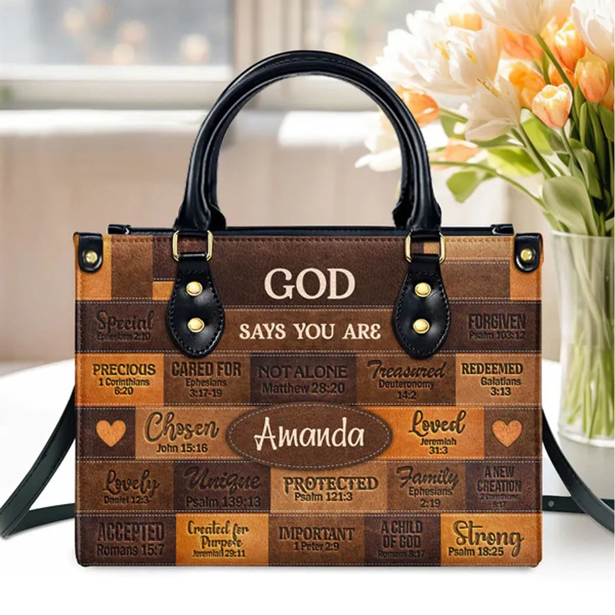 Christianartbag Handbags, God Says You Are Leather Bags, Personalized Bags, Gifts for Women, Christmas Gift, CABLTB01040823.