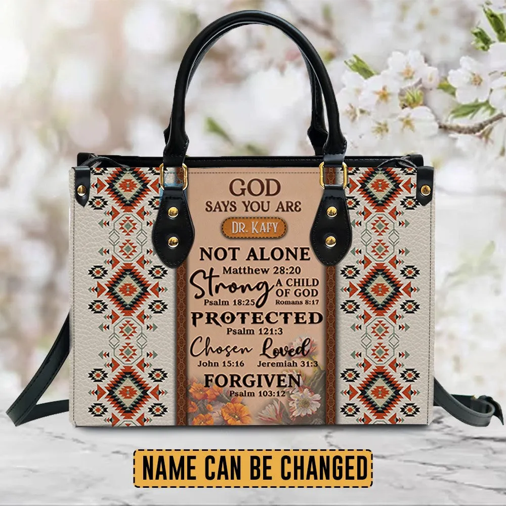 Christianartbag Handbags, GOD Says You Are Leather Handbag, Vintage hand-woven southwest lacing design Leather Handbag, Gifts for Women, CABLTB01131023.