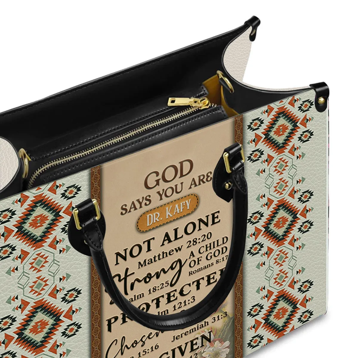 Christianartbag Handbags, GOD Says You Are Leather Handbag, Vintage hand-woven southwest lacing design Leather Handbag, Gifts for Women, CABLTB01131023.
