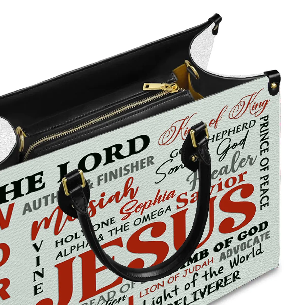 Christianartbag Handbags, Jesus The Lord King Of King Leather Handbag, Vintage hand-woven southwest lacing design Leather Handbag, Gifts for Women, CABLTB03131023.
