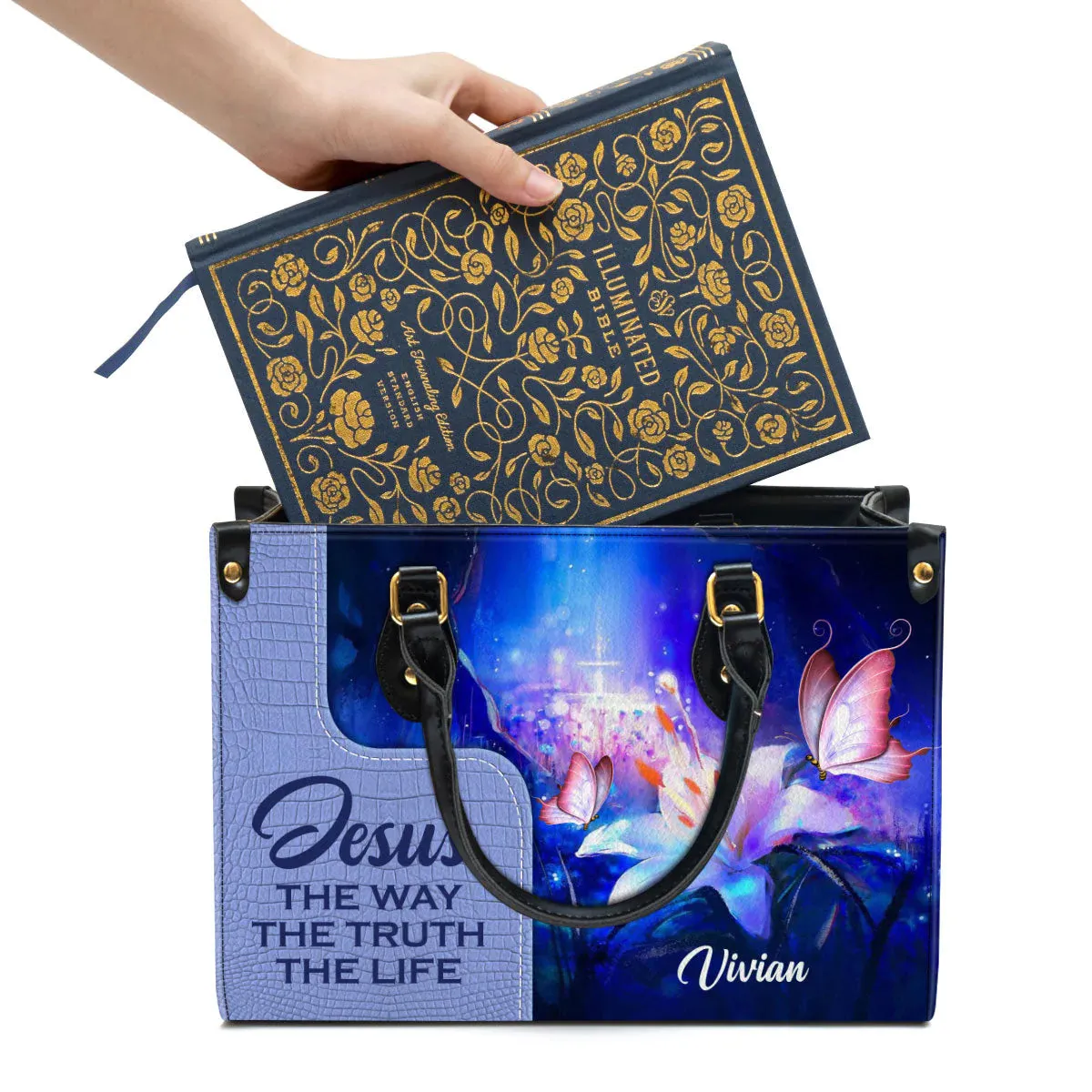 Christianartbag Handbags, Jesus The Way The Truth The Life Leather Bags, Personalized Bags, Gifts for Women, Christmas Gift, CABLTB01300723.