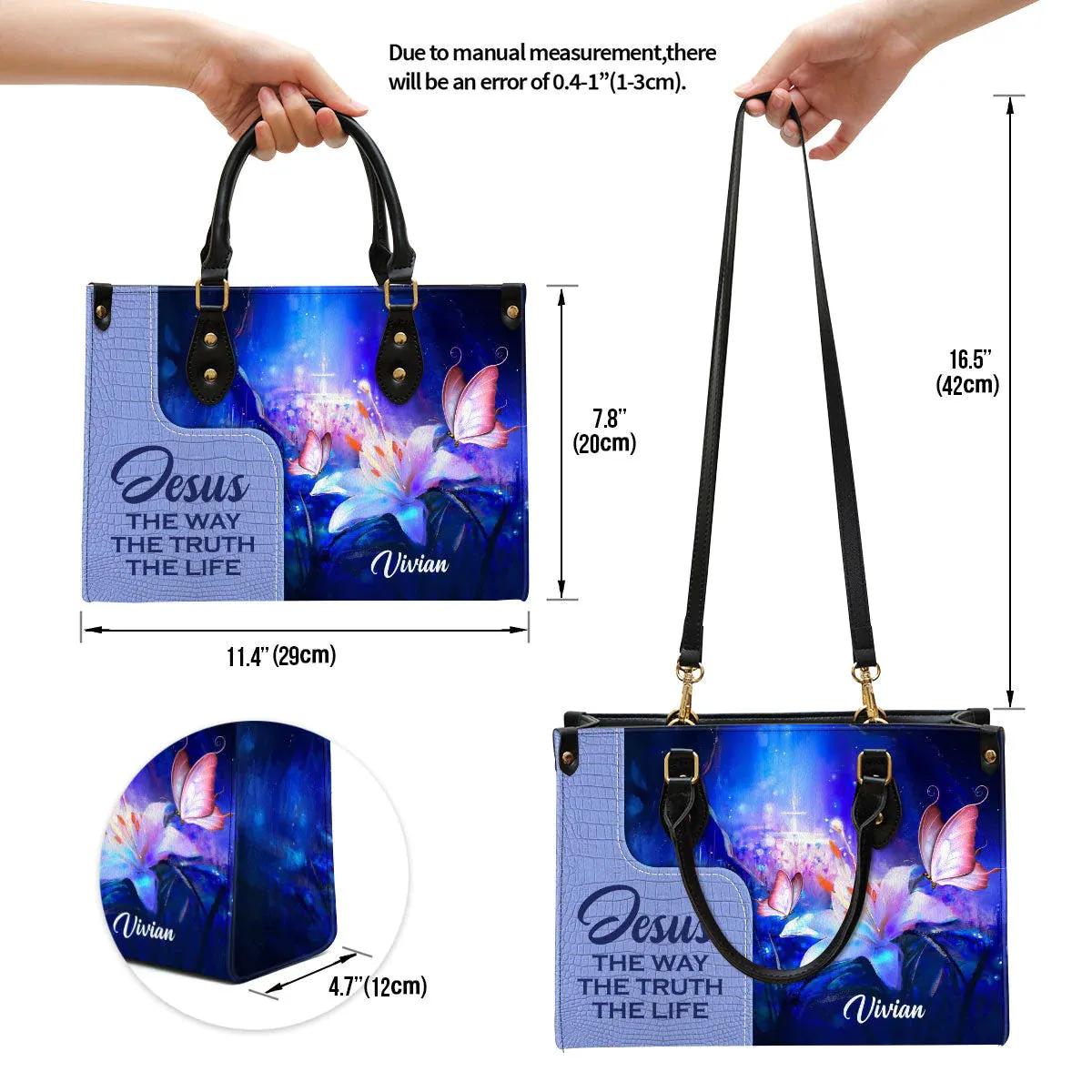 Christianartbag Handbags, Jesus The Way The Truth The Life Leather Bags, Personalized Bags, Gifts for Women, Christmas Gift, CABLTB01300723.