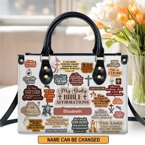 Christianartbag Handbags, My Daily Bible Affirmation Leather Handbag, Personalized Bags, Gifts for Women, Christmas Gift, CABLTB01170923.